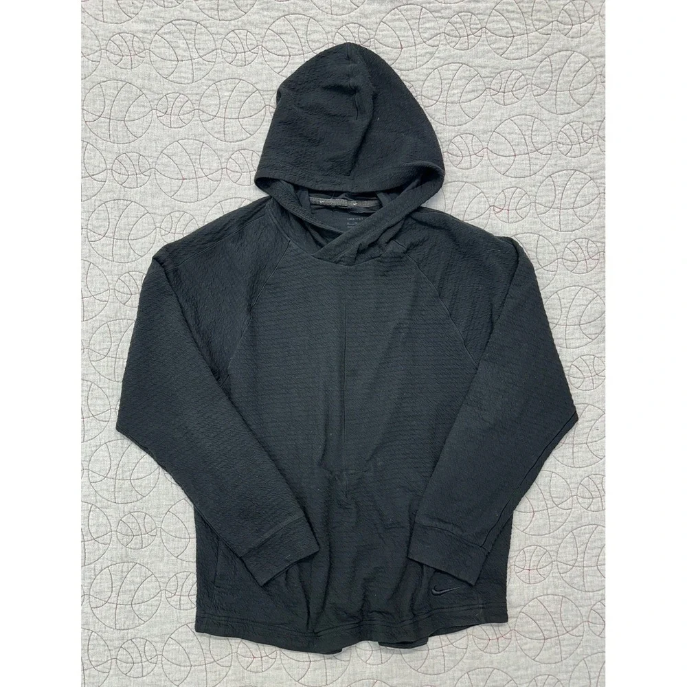 Nike Yoga Textured Hoodie Black Dri-FIT Pullover DV9875-010 / Mens XL